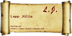 Lepp Júlia névjegykártya